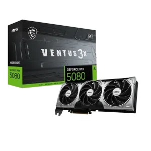 MSI GeForce RTX 5080 VENTUS 3X GPU Vaizdo Plokštė | 16GB, GDDR7, OC Edition