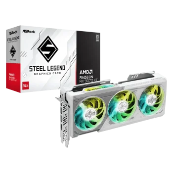 ASROCK Radeon RX 9070 XT Steel Legend GPU Vaizdo Plokštė | 16GB, GDDR6