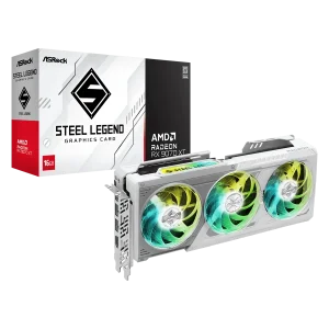 ASROCK Radeon RX 9070 XT Steel Legend GPU Vaizdo Plokštė | 16GB, GDDR6
