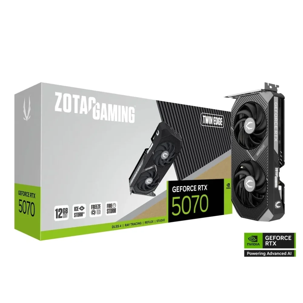 ZOTAC GeForce RTX 5070 Twin Edge GPU | 12GB, GDDR7