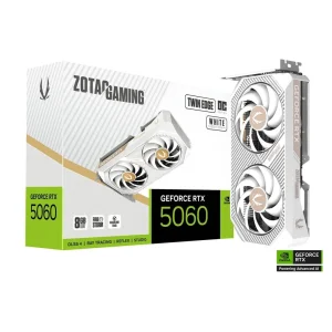 ZOTAC GeForce RTX 5060 Twin Edge White GPU Vaizdo Plokštė | 8GB, GDDR7, OC Edition