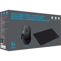Logitech G502 X + G240 Pelės ir Kilimėlio Komplektas | Black