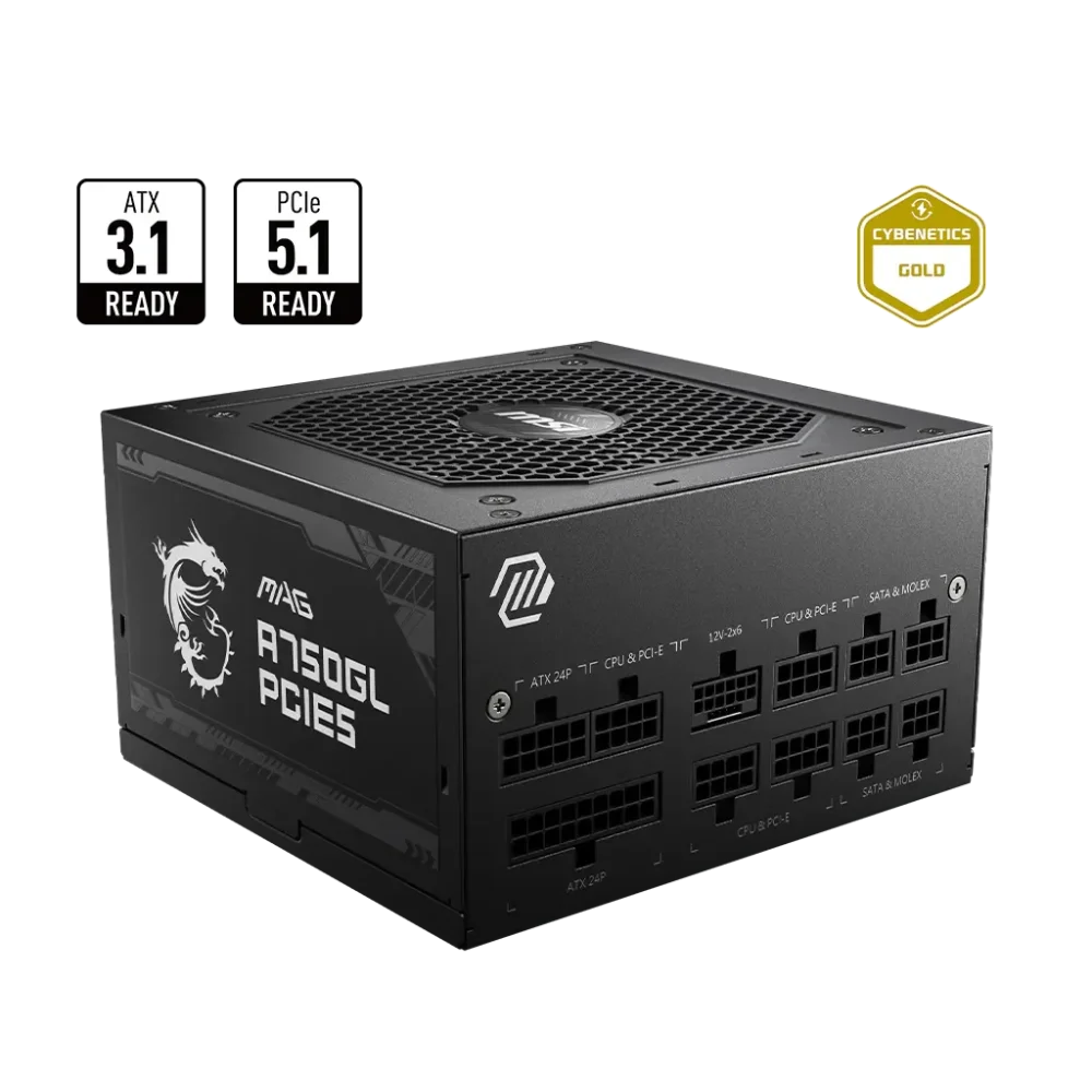 MSI MAG A750GL PCIE5 PSU Maitinimo Blokas | 750W, 80Plus Gold