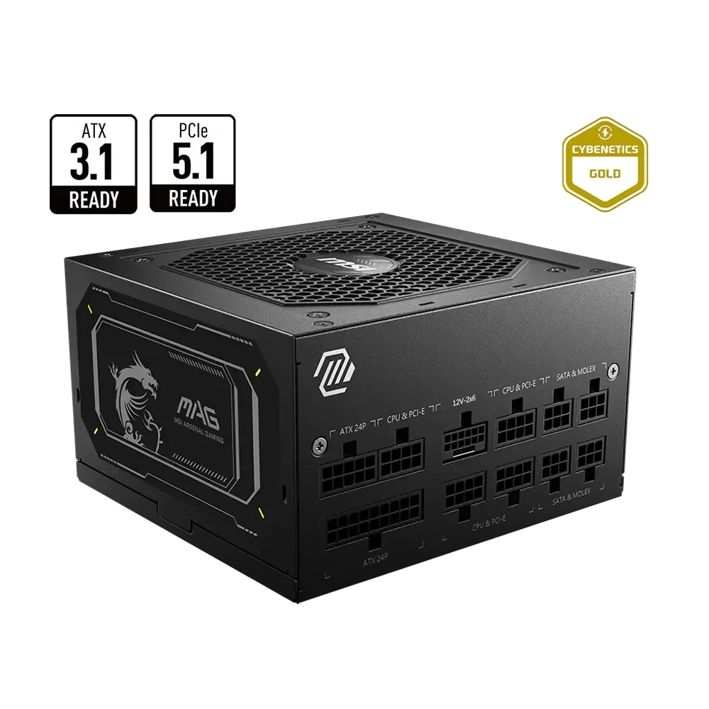 MSI MAG A750GL PCIE5 II PSU Maitinimo Blokas | 750W, 80Plus Gold