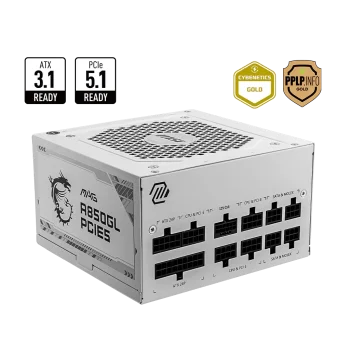 MSI MAG A850GL PCIE5 WHITE PSU Maitinimo Blokas | 850W, 80Plus Gold