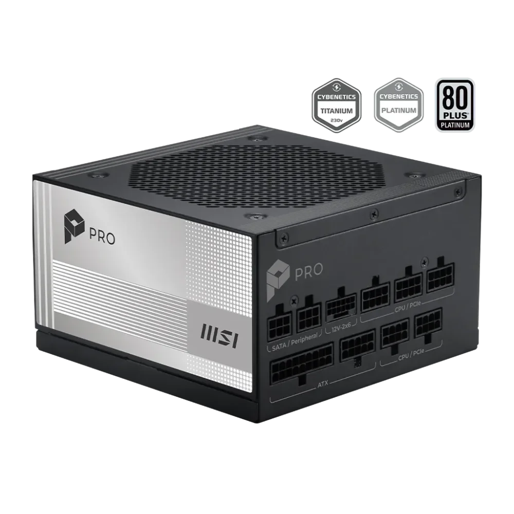 MSI PRO A850PL PCIE5 PSU Maitinimo Blokas | 850W, 80Plus Platinum