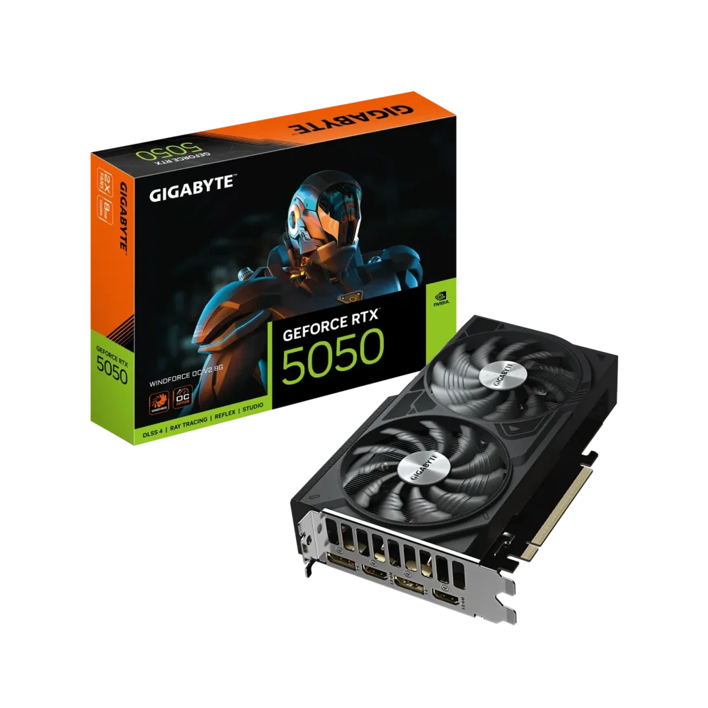 GIGABYTE GeForce RTX 5050 WINDFORCE V2 GPU Vaizdo Plokštė | 8GB, GDDR6, OC Edition