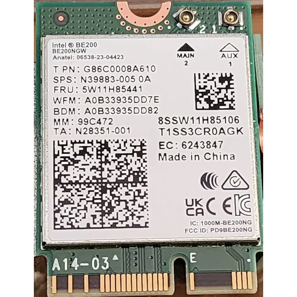 INTEL WI-FI 7 BE200 PCIe Adapteris
