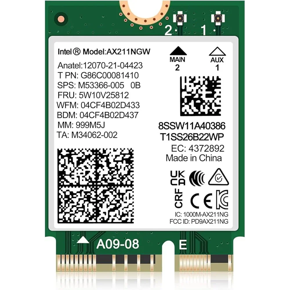 INTEL WI-FI 6E AX211 PCIe Adapteris