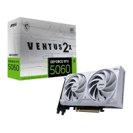 MSI GeForce RTX 5060 VENTUS 2X WHITE GPU Vaizdo Plokštė | 8GB, GDDR7, OC Edition