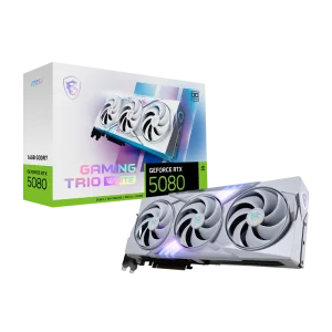 MSI GeForce RTX 5080 GAMING TRIO WHITE GPU Vaizdo Plokštė | 16GB, GDDR7, OC Edition