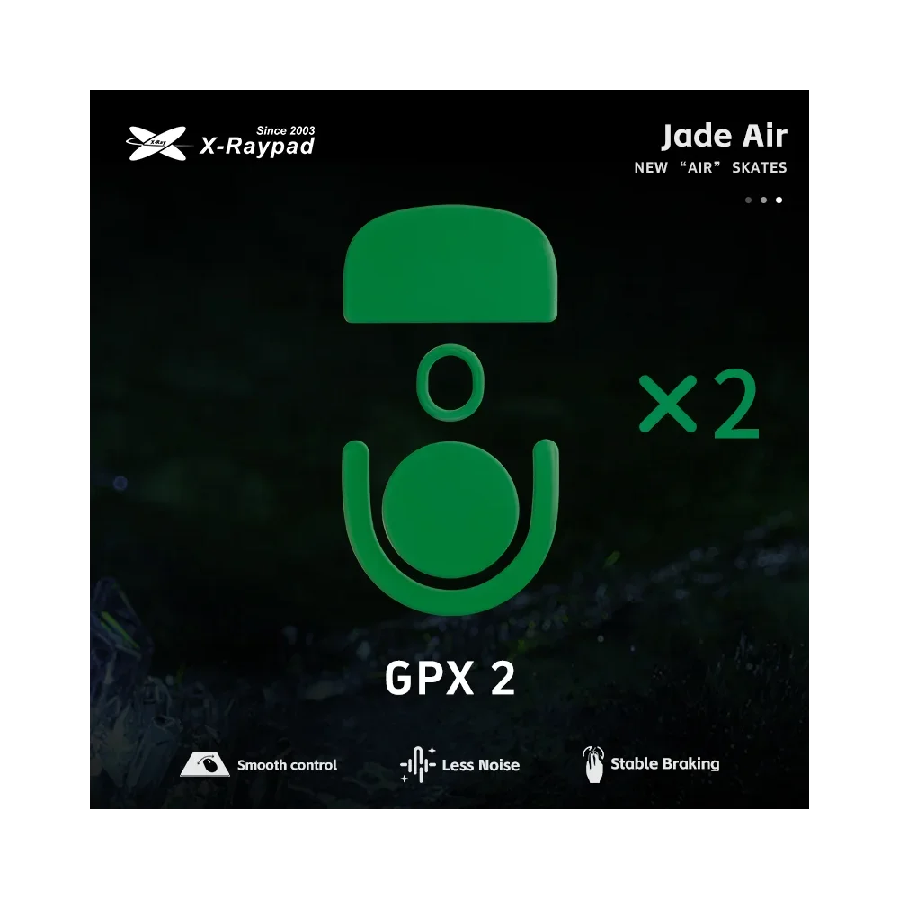 X-Raypad Jade Air Mouse Feet | Green, x2, Logitech G Pro X Superlight 2