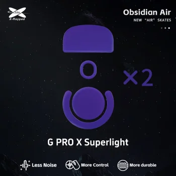 X-Raypad Obsidian Air Mouse Feet | Purple, x2, Logitech G Pro X Superlight