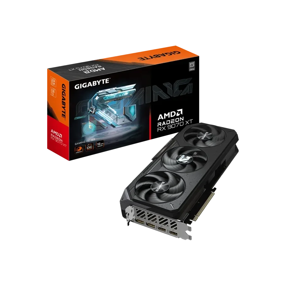 GIGABYTE Radeon RX 9070 XT GAMING GPU Vaizdo Plokštė | 16GB, GDDR6, OC Edition