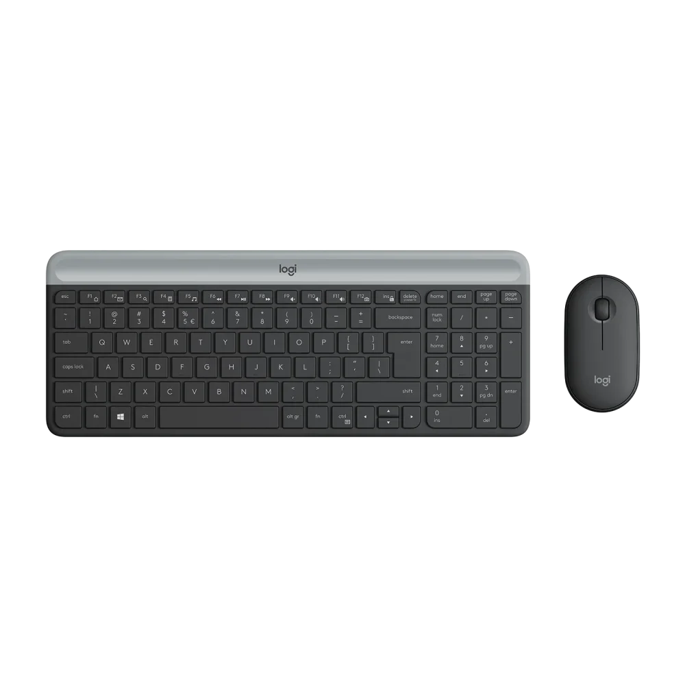 LOGITECH MK470 Slim Combo Belaidės Pelės ir Klaviatūros Komplektas | Graphite