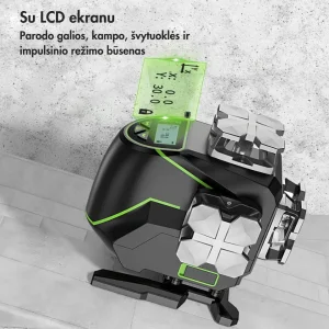 HUEPAR S04CG Automatinis 4D Lazerinis Nivelyras 360° Žalias