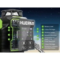 HUEPAR W04CG Rotacinis 4D Lazerinis Nivelyras 360° Žalias