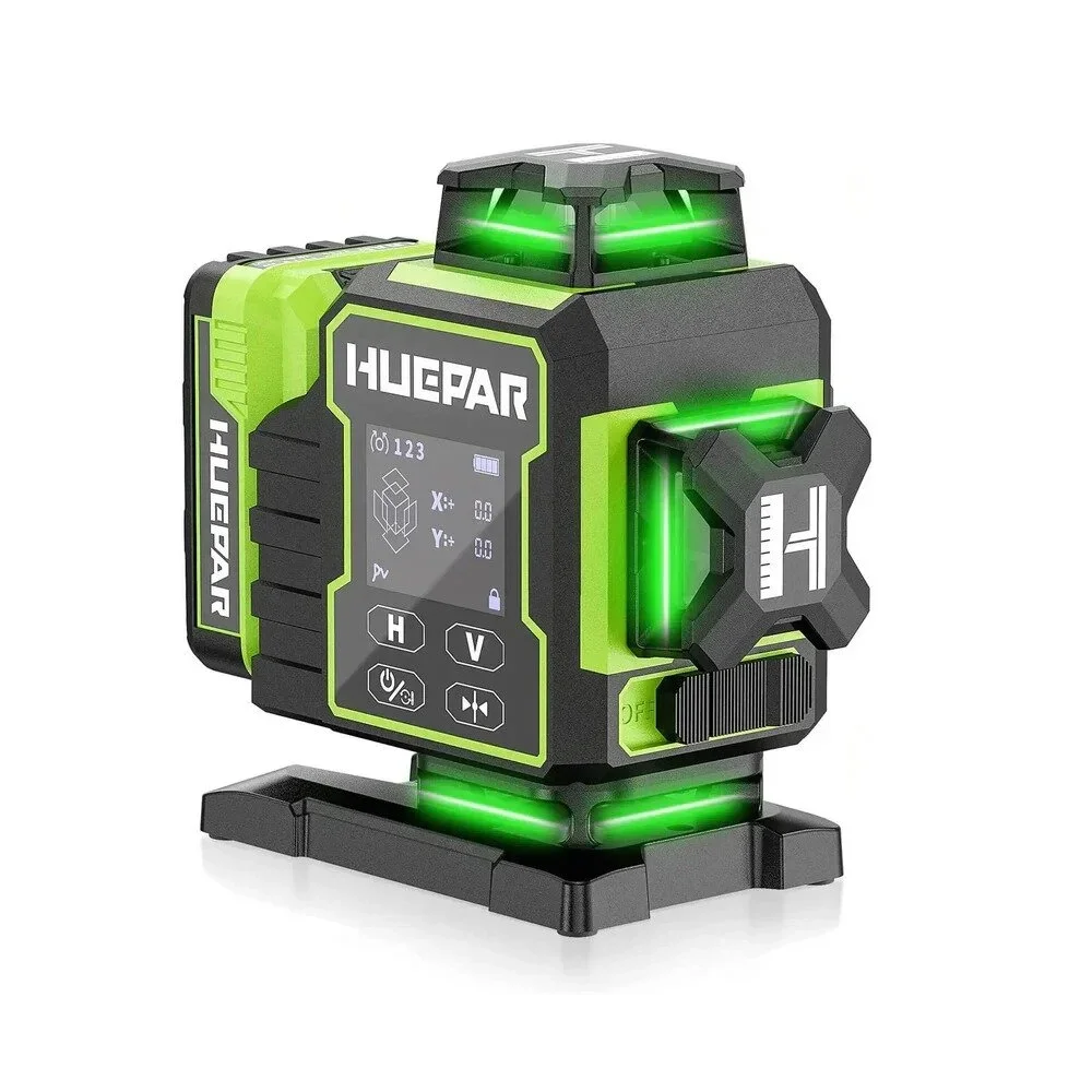 HUEPAR W04CG Rotacinis 4D Lazerinis Nivelyras 360° Žalias