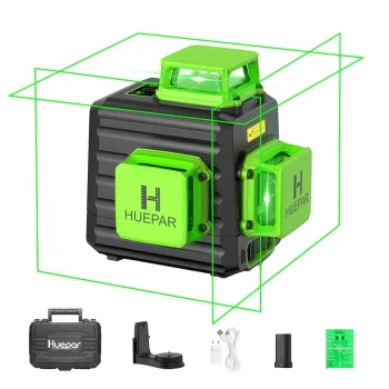 HUEPAR B03CG Profesionalus 3D Lazerinis Nivelyras 360° Žalias