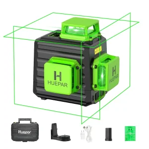 HUEPAR B03CG Profesionalus 3D Lazerinis Nivelyras 360° Žalias