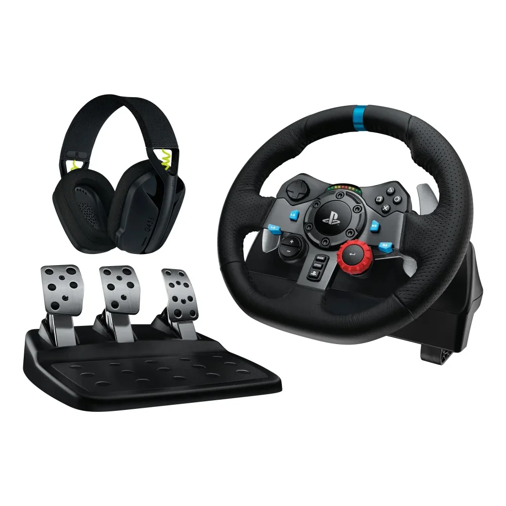 LOGITECH G29 + G435 Žaidimų Vairo ir Ausinių Komplektas