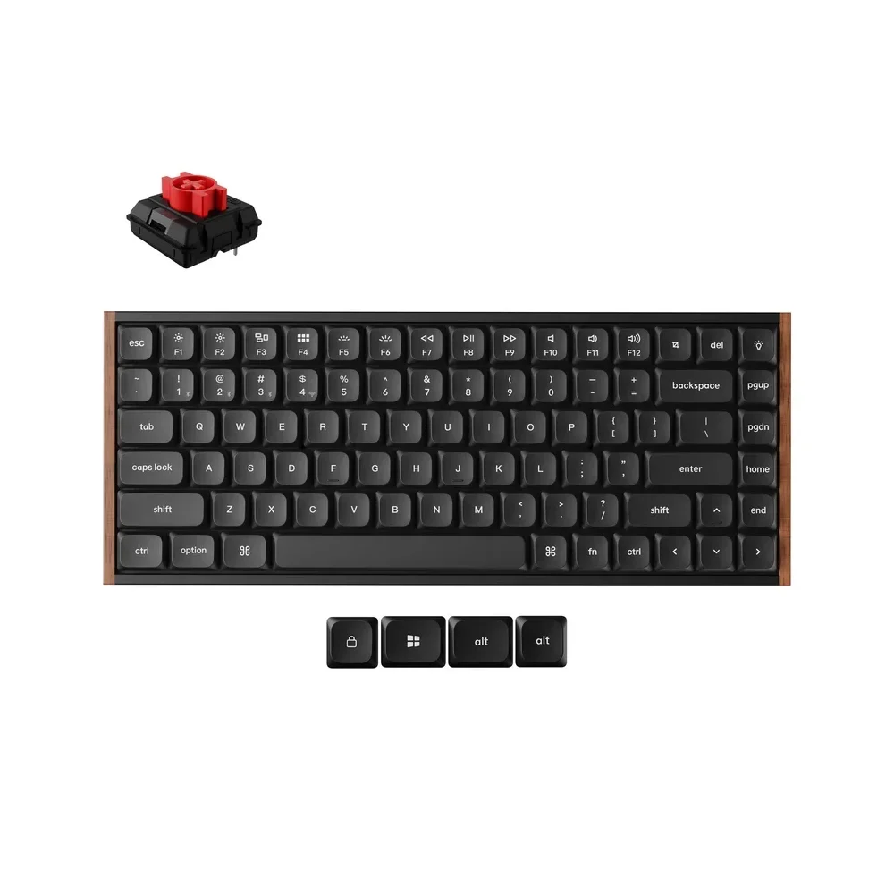 Keychron K3 Ultra Wireless Belaidė Žaidimų Klaviatūra | Black, Keychron Milk POM Red