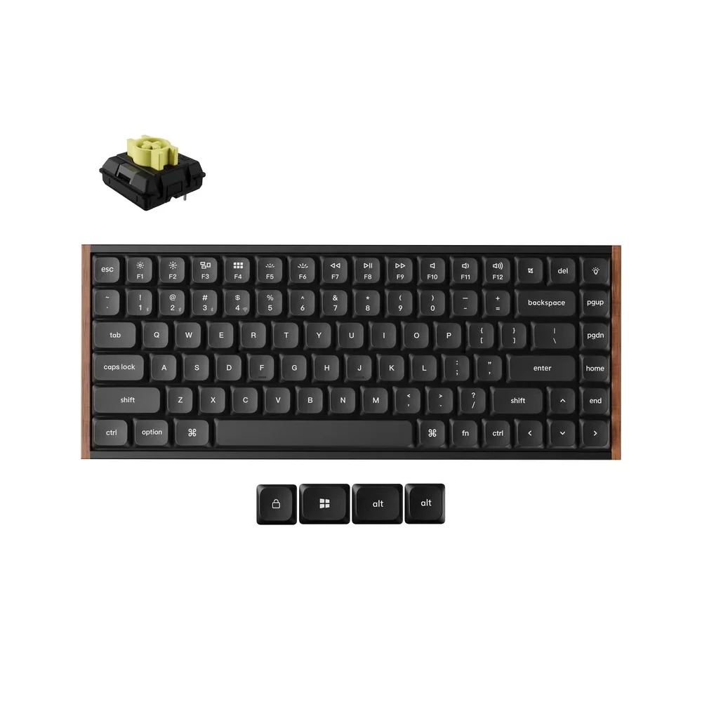 Keychron K3 Ultra Wireless Belaidė Žaidimų Klaviatūra | Black, Keychron Milk POM Banana