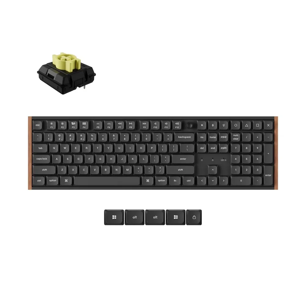 Keychron K5 Ultra Wireless Belaidė Žaidimų Klaviatūra | Black, Keychron Milk POM Banana