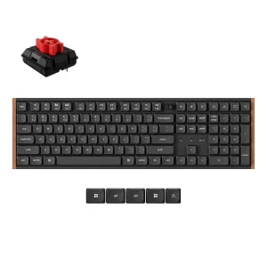 Keychron K5 Ultra Wireless Belaidė Žaidimų Klaviatūra | Black, Keychron Milk POM Red