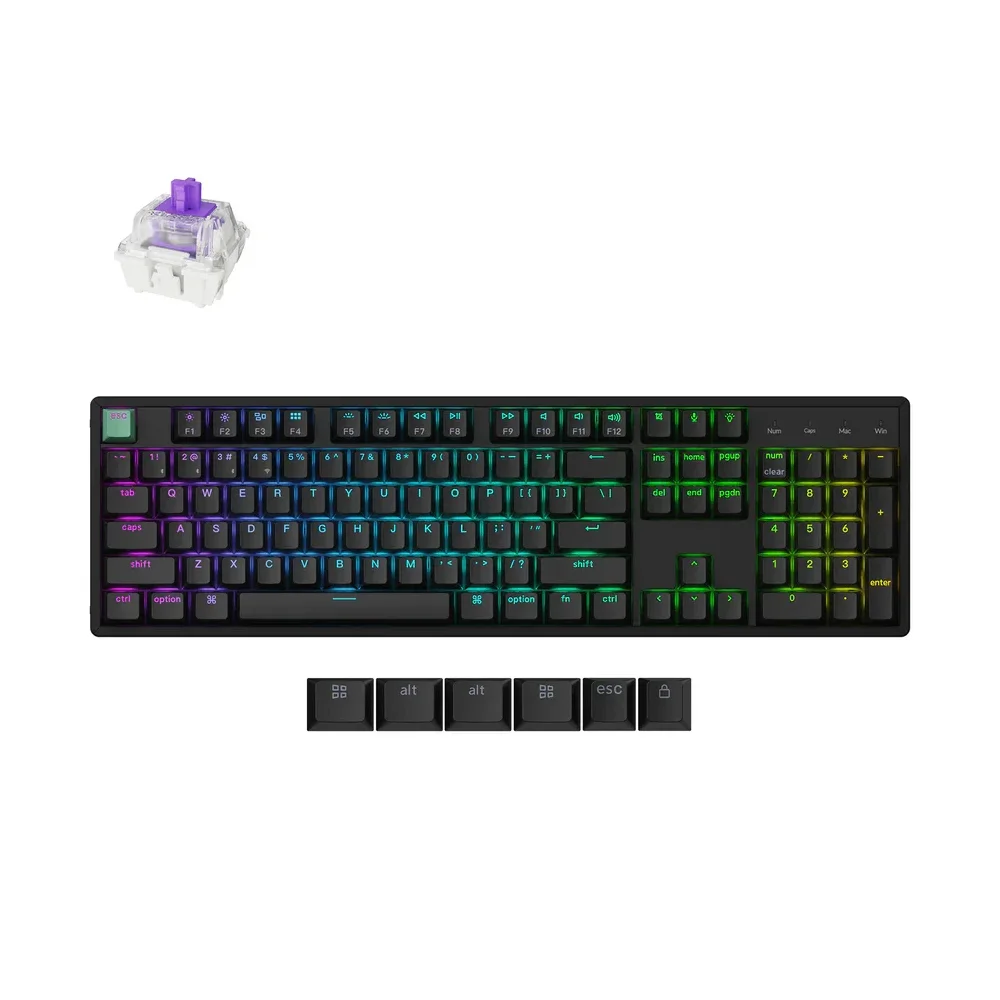 Keychron K10 HE Wireless Belaidė Žaidimų Klaviatūra | Black, Gateron Magnetic Nebula