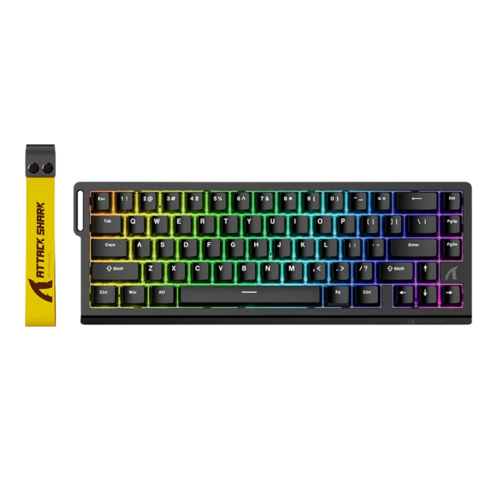 DĖMESIO! PAŽEISTA PAKUOTĖ! ATTACK SHARK X68 HE Žaidimų Klaviatūra | Black, Magnetic Switch