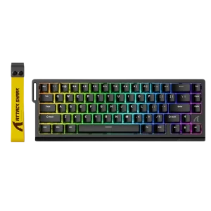 DĖMESIO! PAŽEISTA PAKUOTĖ! ATTACK SHARK X68 HE Žaidimų Klaviatūra | Black, Magnetic Switch