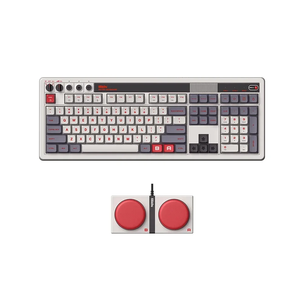 8BitDo Retro 108 Wireless Belaidė Žaidimų Klaviatūra | N Edition, Kailh Box White V2