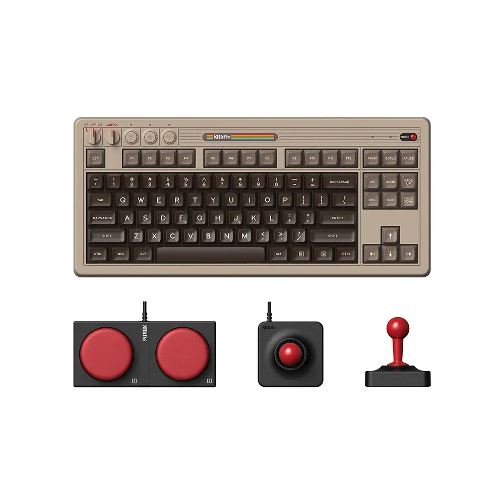 8BitDo Retro 87 Wireless Belaidė Žaidimų Klaviatūra | ISO-UK, C64 Edition, Kailh Box White V2