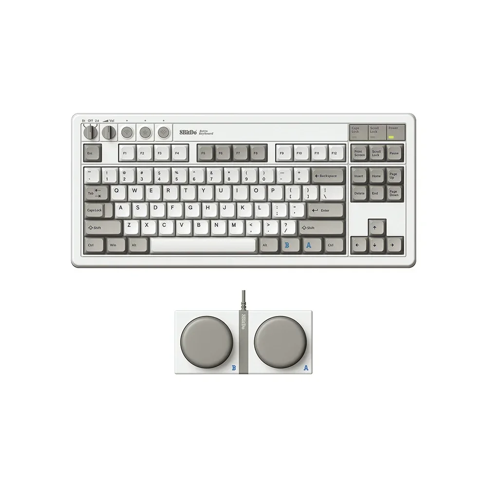 8BitDo Retro 87 Wireless Belaidė Žaidimų Klaviatūra | M Edition, Kailh Box White V2