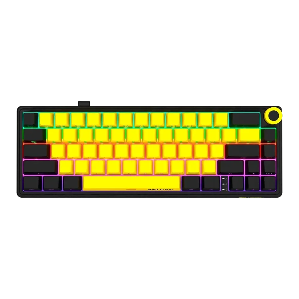 LORGAR Pro KBP70MW Wireless Belaidė Žaidimų Klaviatūra | Yellow, Toxic Purple