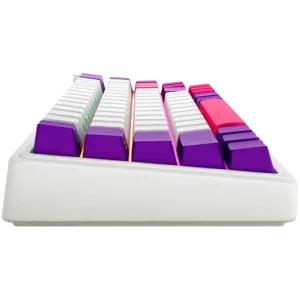 LORGAR Pro KBP70MW Wireless Belaidė Žaidimų Klaviatūra | White, Toxic Purple