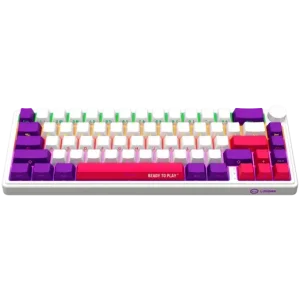 LORGAR Pro KBP70MW Wireless Belaidė Žaidimų Klaviatūra | White, Toxic Purple