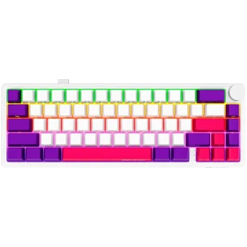 LORGAR Pro KBP70MW Wireless Belaidė Žaidimų Klaviatūra | White, Toxic Purple