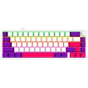 LORGAR Pro KBP70MW Wireless Belaidė Žaidimų Klaviatūra | White, Toxic Purple