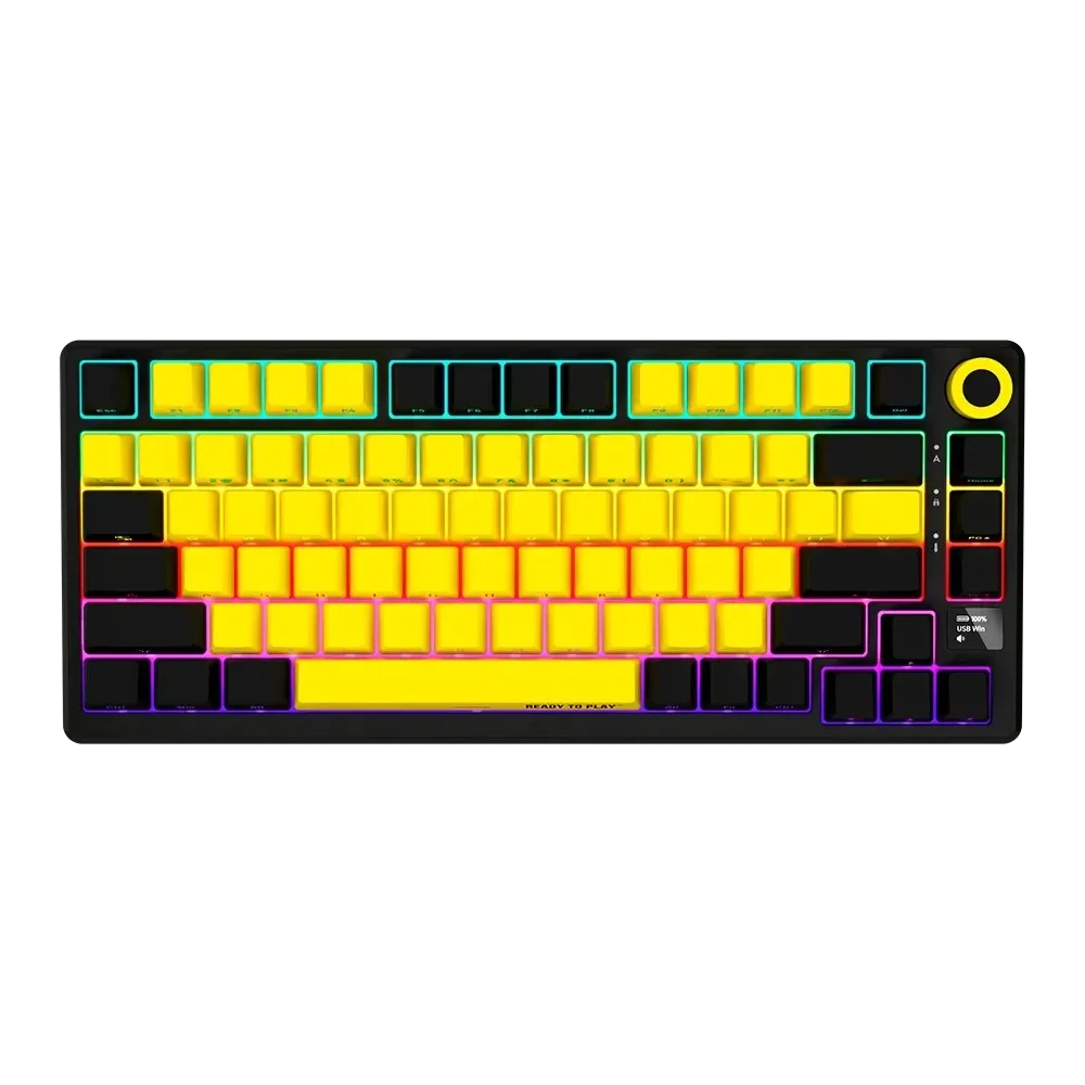 LORGAR Pro KBP7075W Wireless Belaidė Žaidimų Klaviatūra | Yellow, Toxic Purple