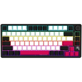 LORGAR Pro KBP7075W Wireless Belaidė Žaidimų Klaviatūra | Black, Toxic Purple