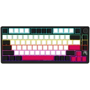 LORGAR Pro KBP7075W Wireless Belaidė Žaidimų Klaviatūra | Black, Toxic Purple