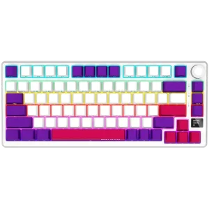LORGAR Pro KBP7075W Wireless Belaidė Žaidimų Klaviatūra | White, Toxic Purple