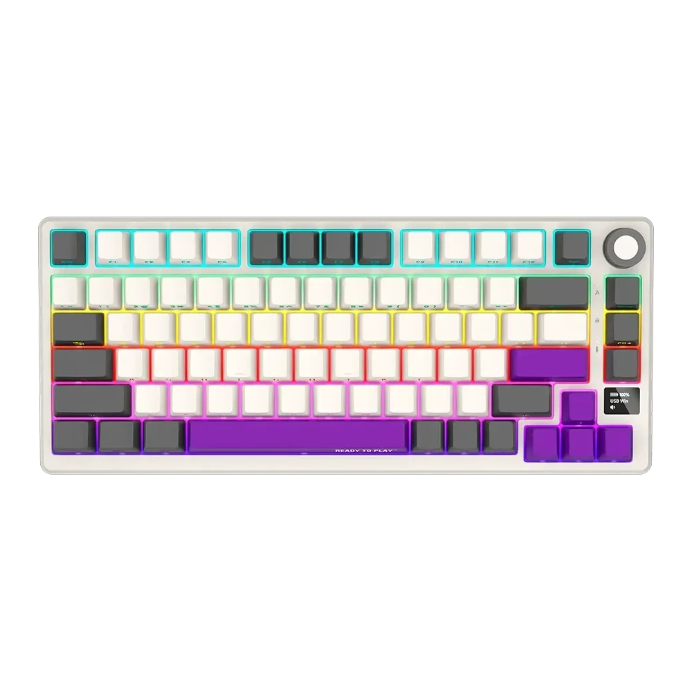 LORGAR Pro KBP7075W Wireless Belaidė Žaidimų Klaviatūra | Retro, Toxic Purple