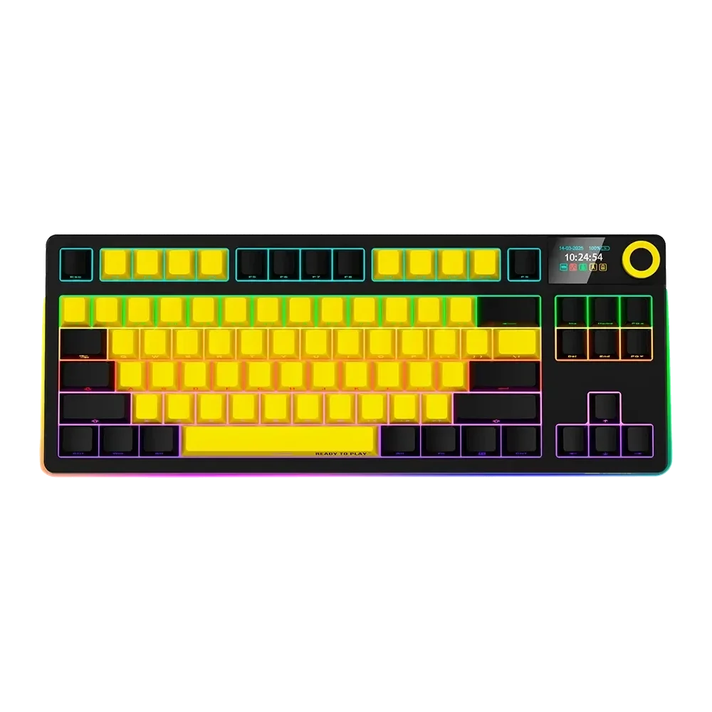 LORGAR Pro KBP70TKLW Wireless Belaidė Žaidimų Klaviatūra | Yellow, Toxic Purple