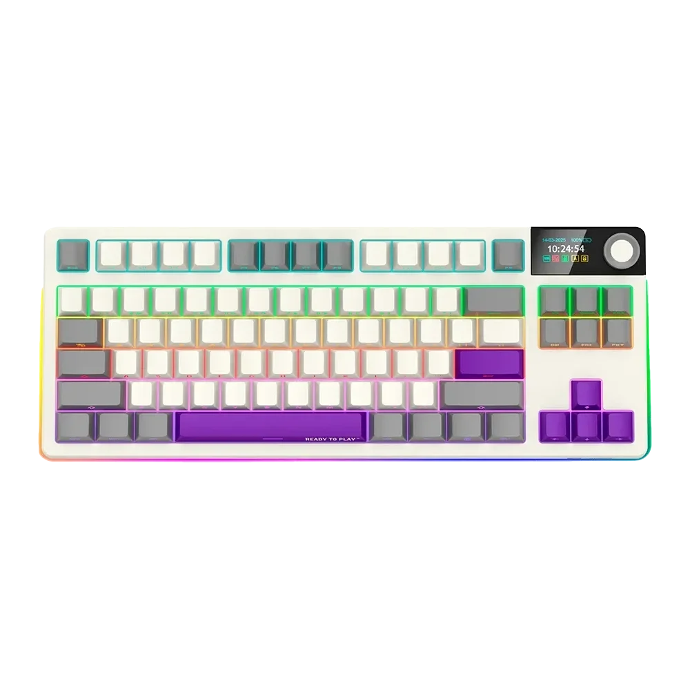 LORGAR Pro KBP70TKLW Wireless Belaidė Žaidimų Klaviatūra | Retro, Toxic Purple