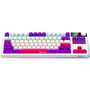 LORGAR Pro KBP70TKLW Wireless Belaidė Žaidimų Klaviatūra | White, Toxic Purple