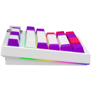 LORGAR Pro KBP70TKLW Wireless Belaidė Žaidimų Klaviatūra | White, Toxic Purple