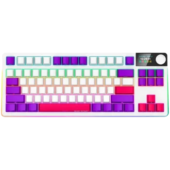 LORGAR Pro KBP70TKLW Wireless Belaidė Žaidimų Klaviatūra | White, Toxic Purple